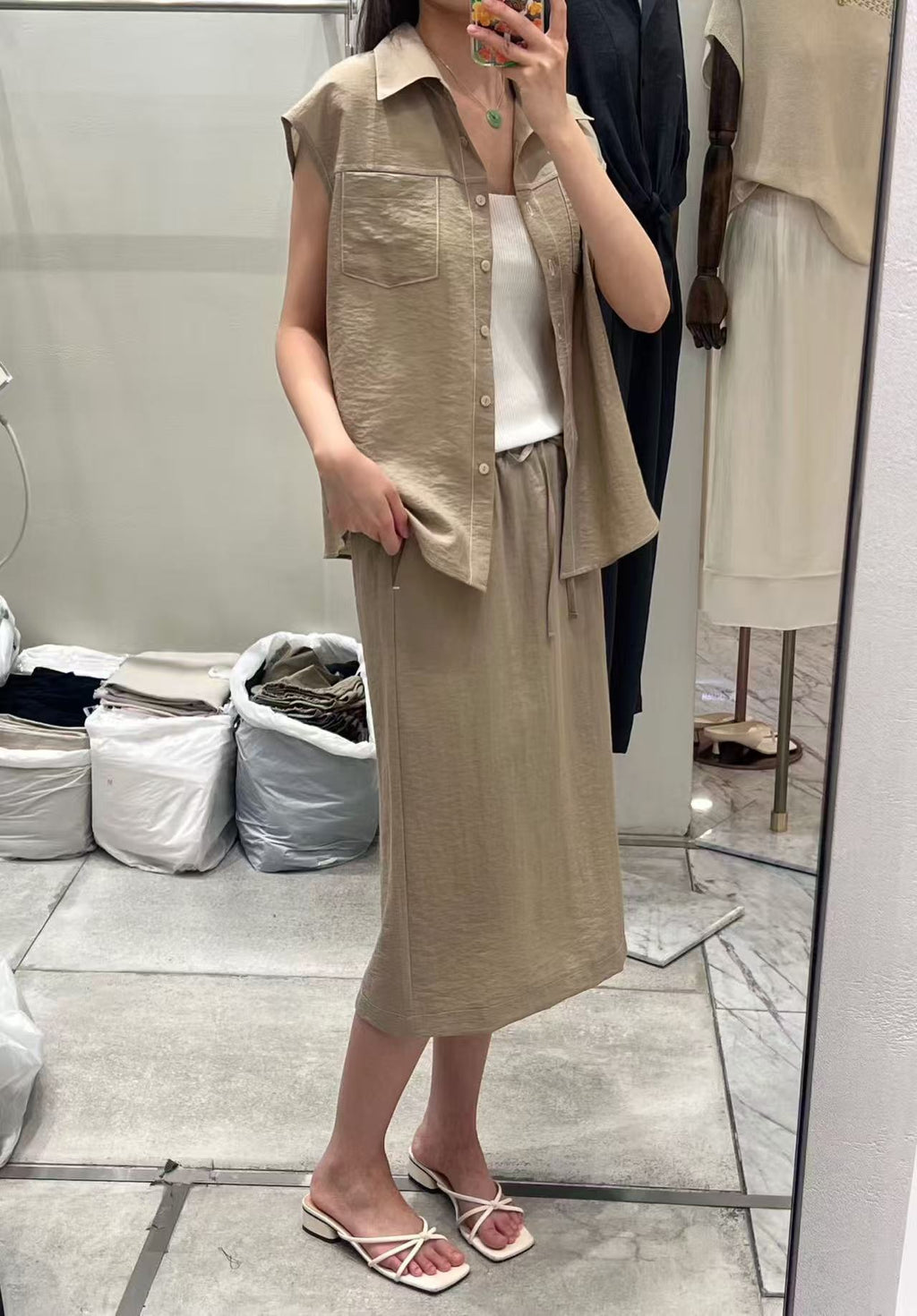 Chiffon Midi Skirt