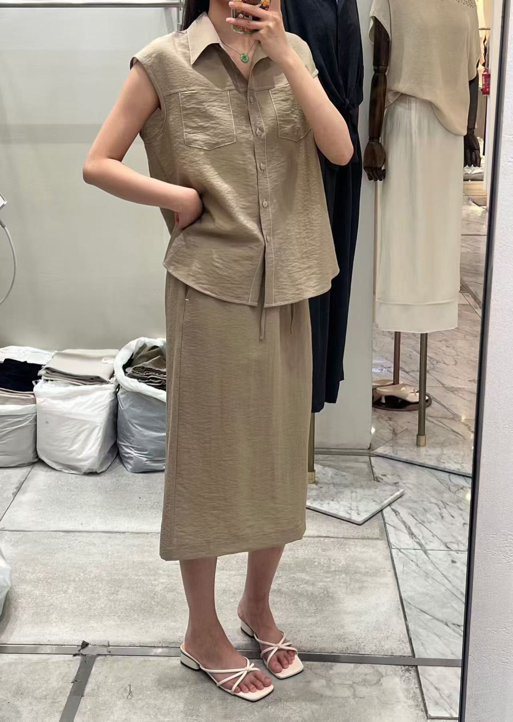Chiffon Midi Skirt
