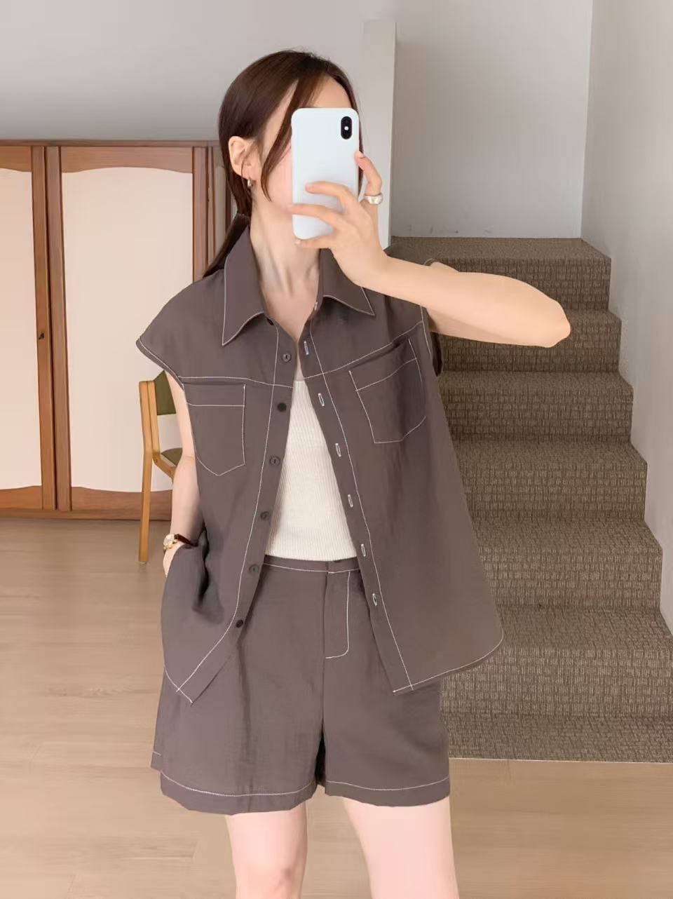Chiffon Polo Tank Top
