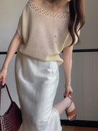 Knitted Off Shoulder Top