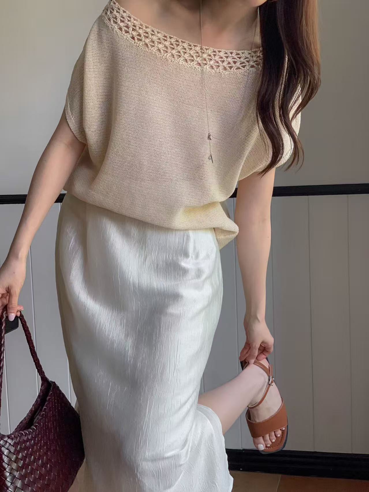 Knitted Off Shoulder Top