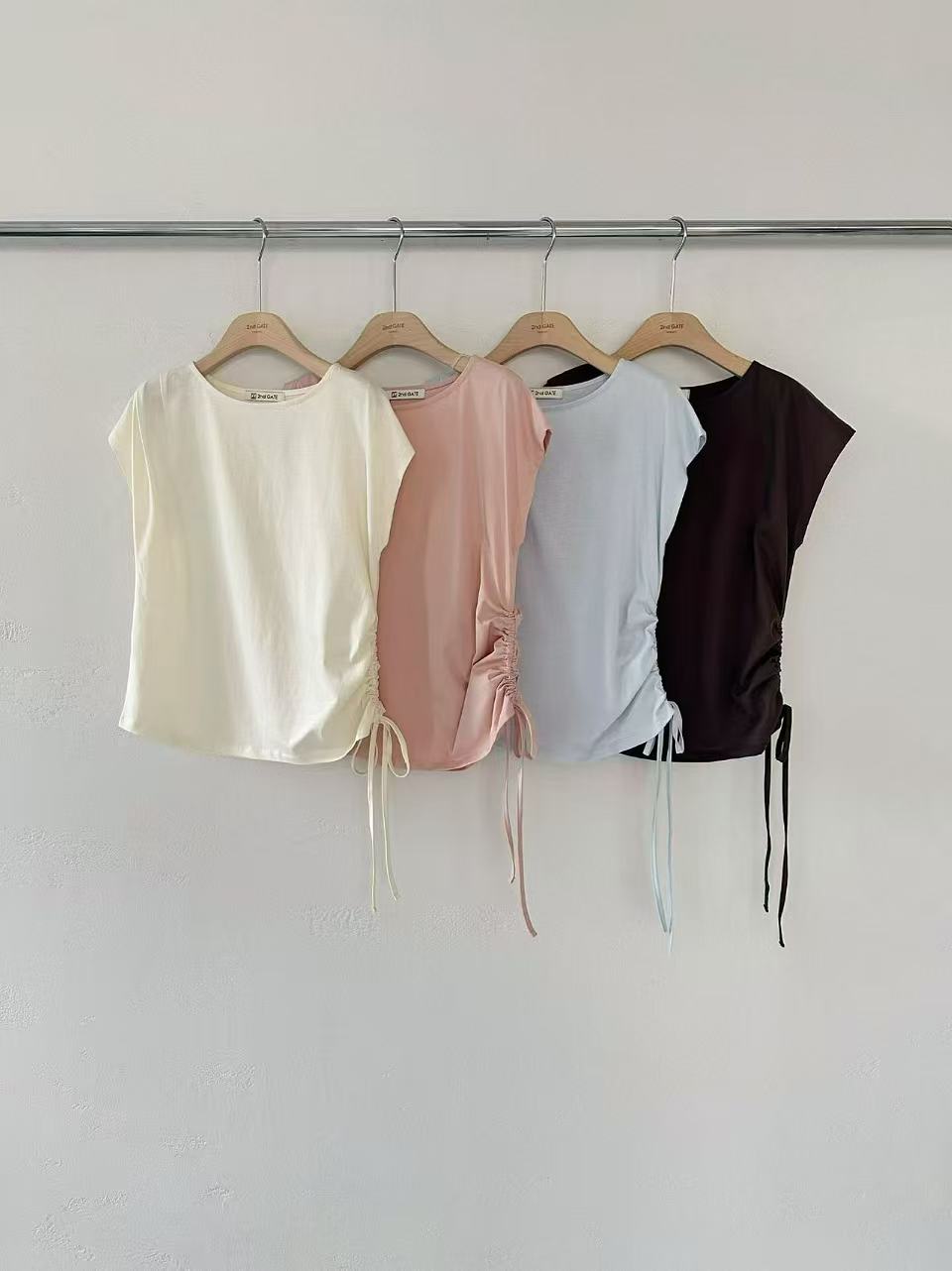 Tied Cotton T Shirt