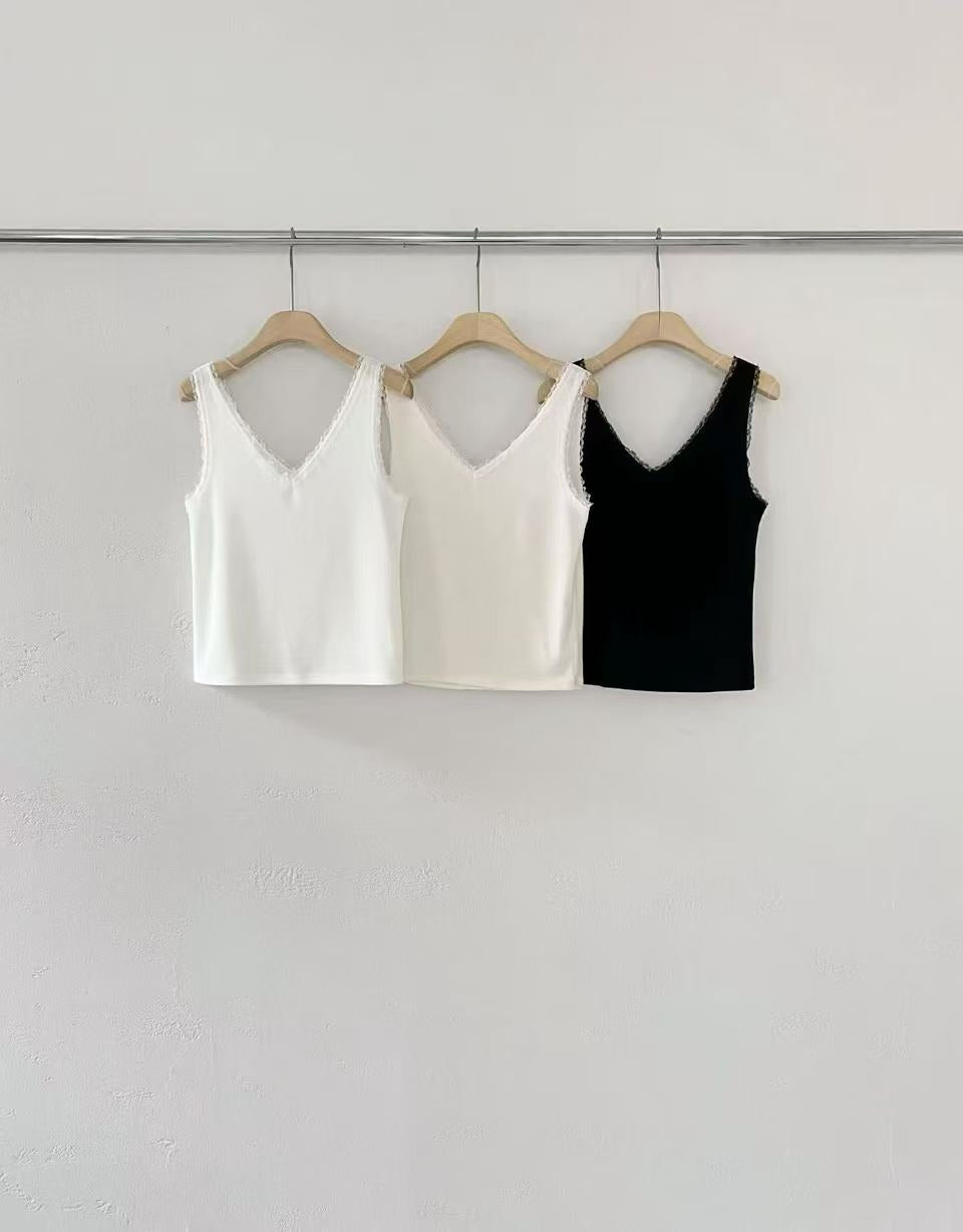 V neck Lace Tank top