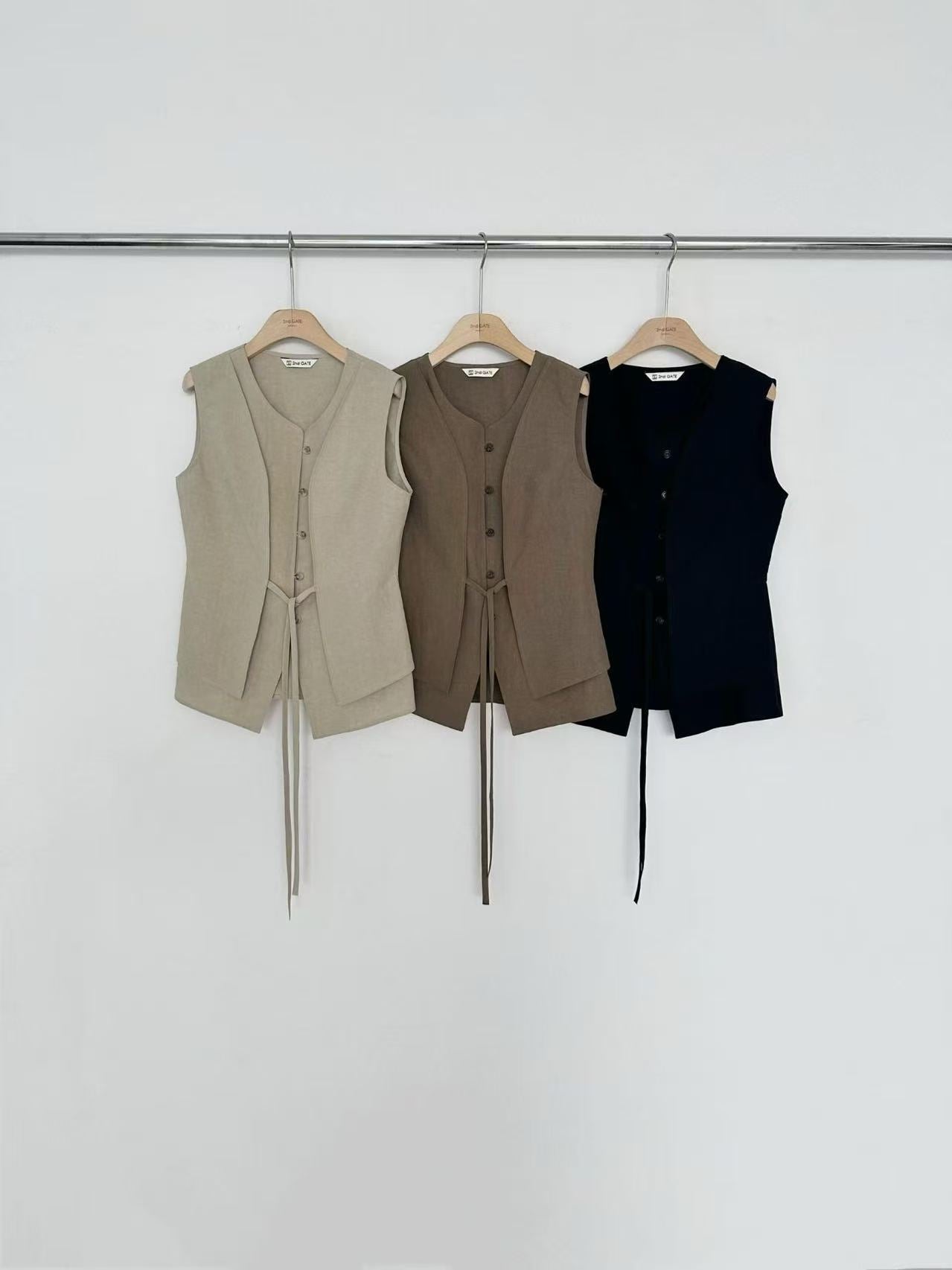 Double Layer Linen Vest