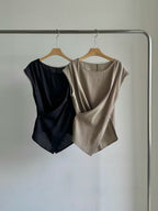 Wide Tied Linen T Top