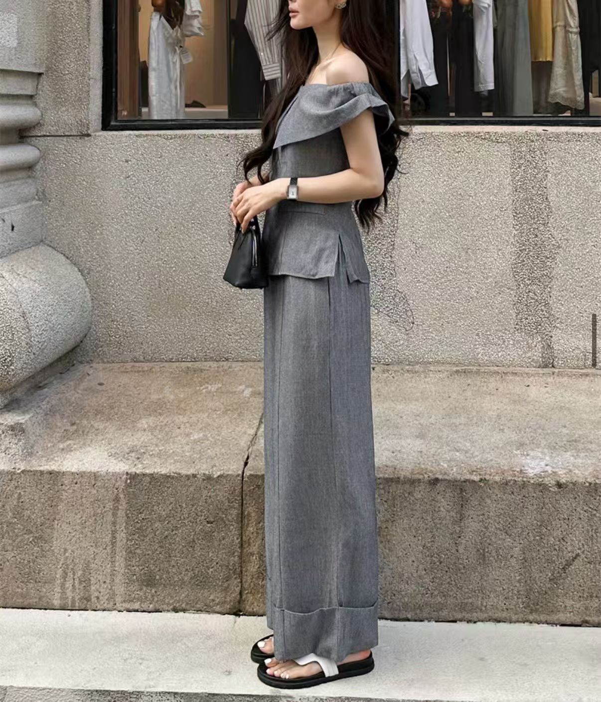 Off shoulder chiffon Top