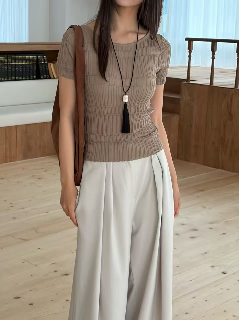 Ruffles Knitted T Top