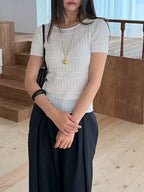 Ruffles Knitted T Top