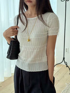 Ruffles Knitted T Top