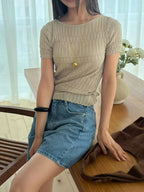 Ruffles Knitted T Top