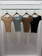 Small V Knitted T Top