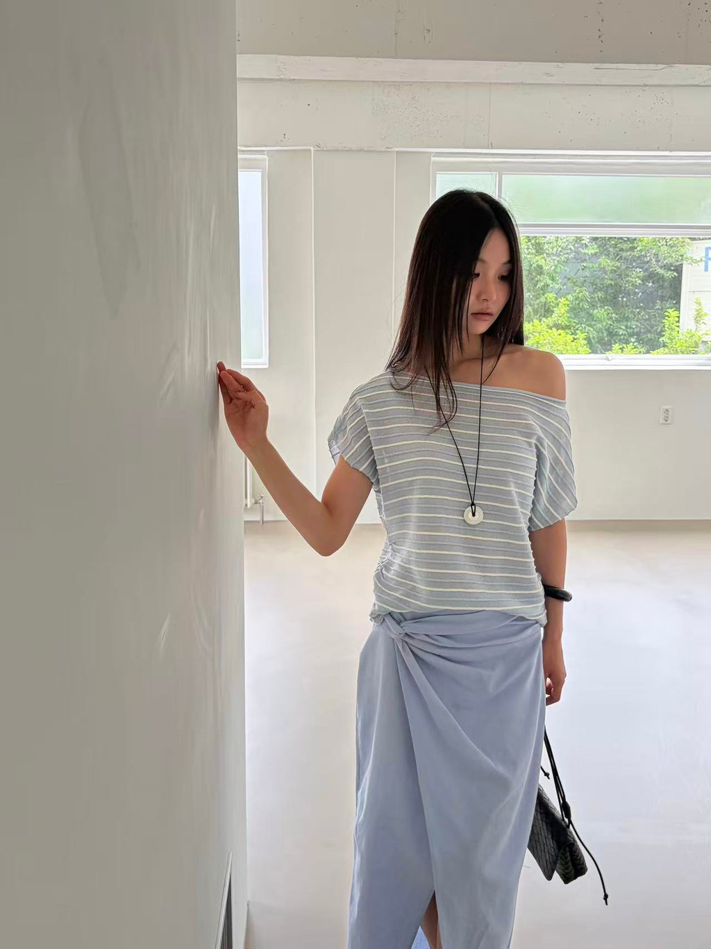 Striped Knitted T Top