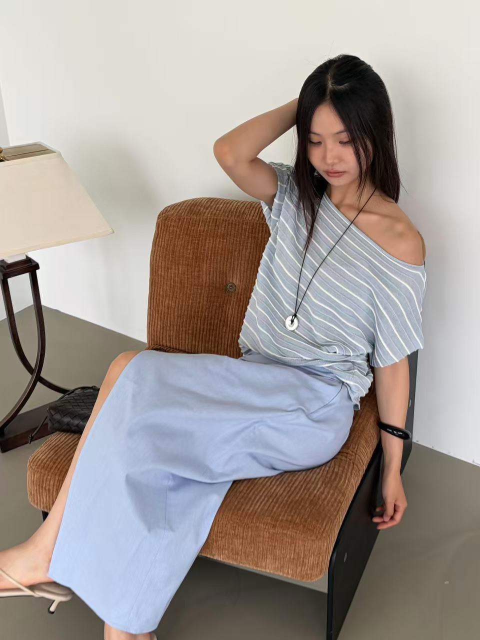 Striped Knitted T Top