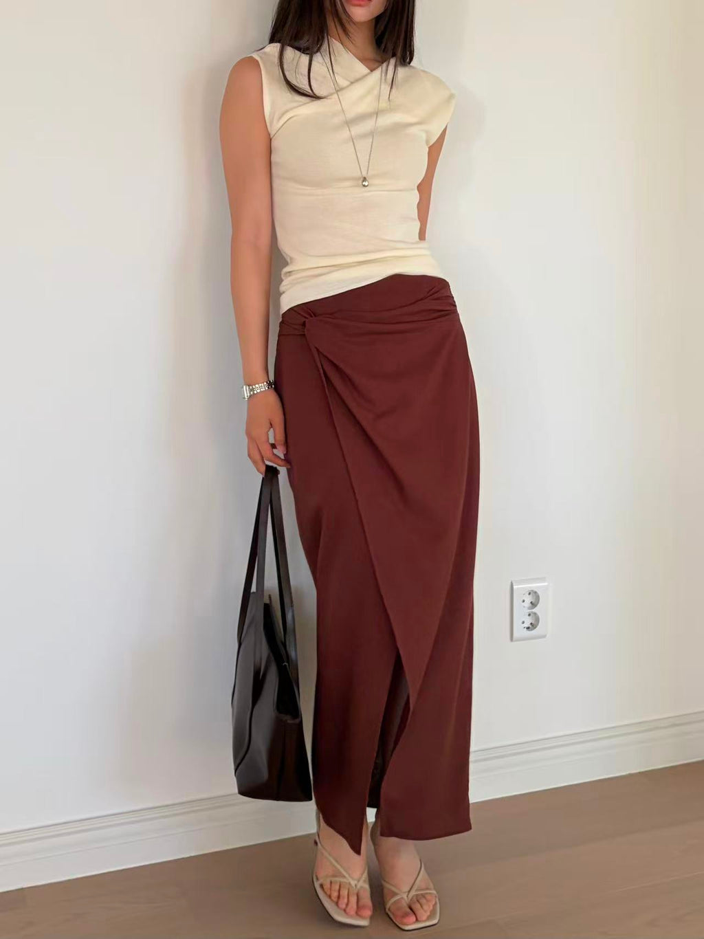 Linen Knot Maxi Skirt