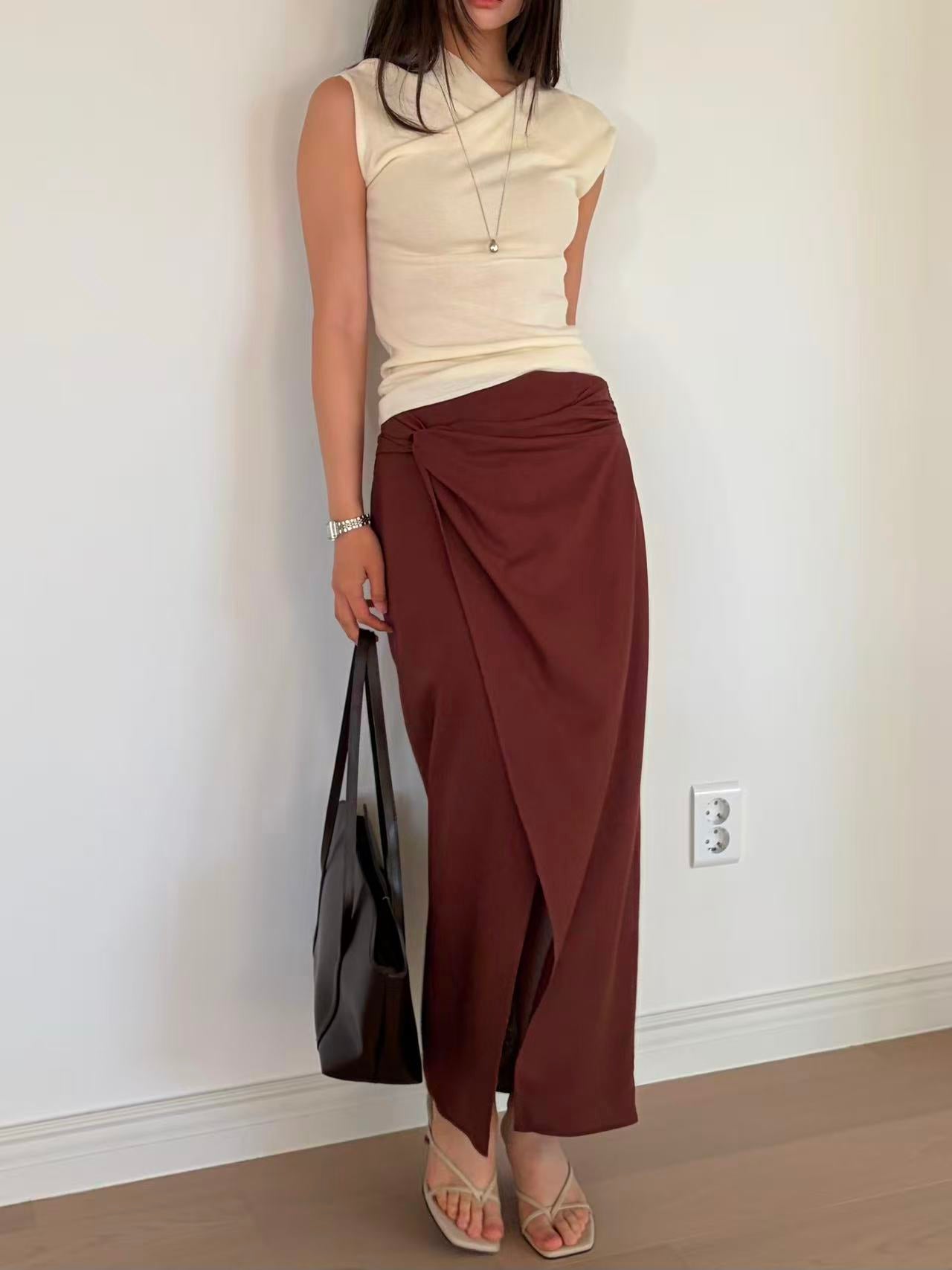 Linen Knot Maxi Skirt