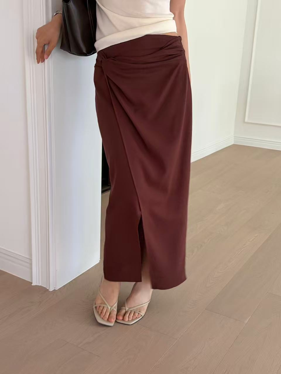 Linen Knot Maxi Skirt