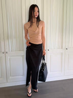 Linen Knot Maxi Skirt