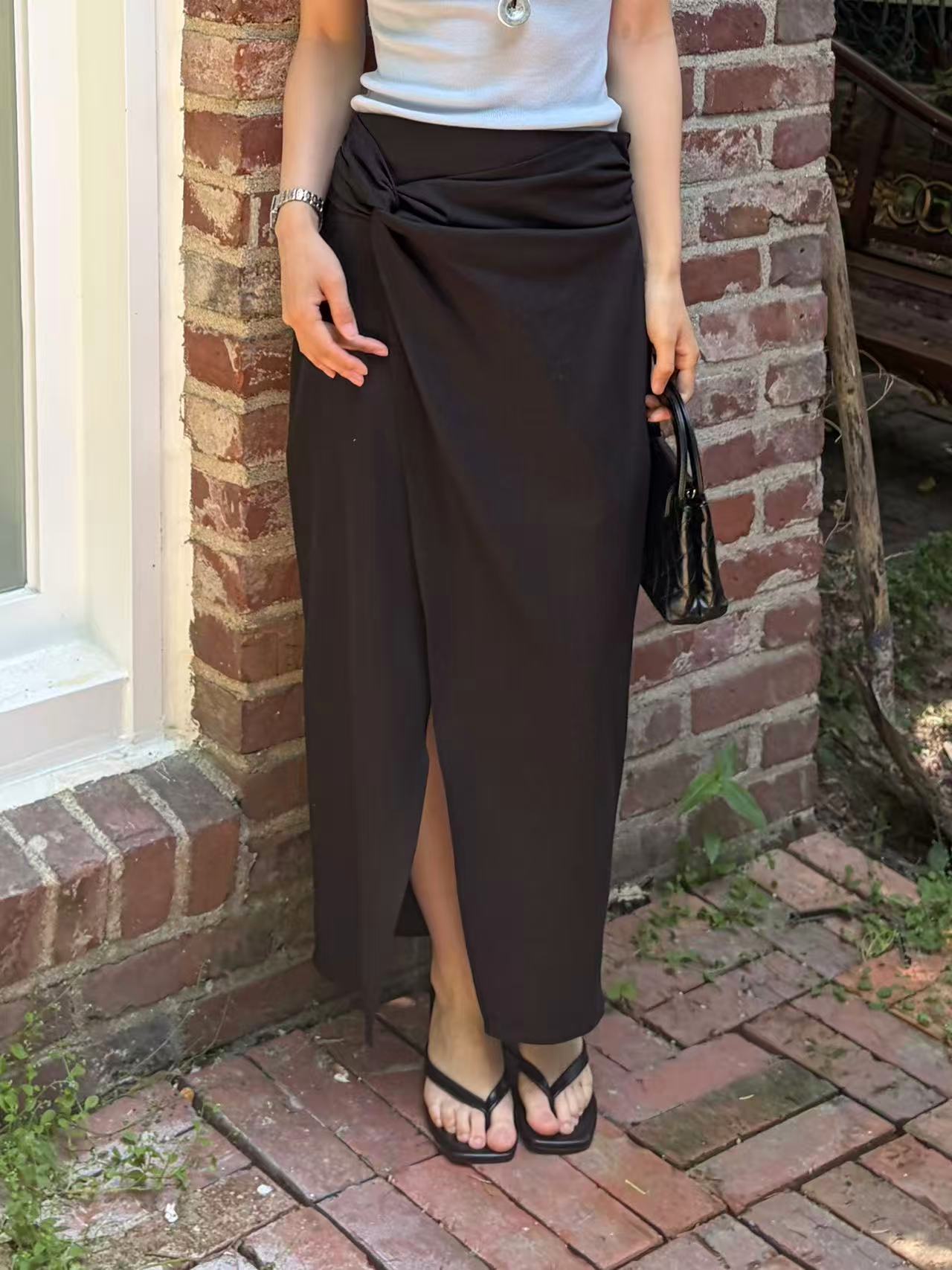 Linen Knot Maxi Skirt