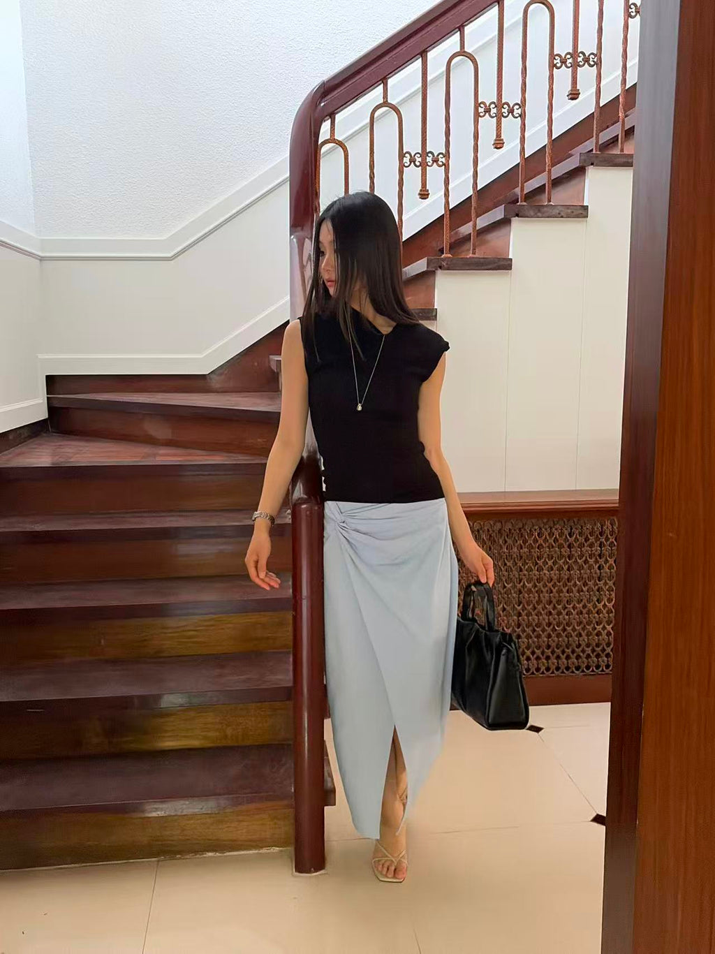 Linen Knot Maxi Skirt