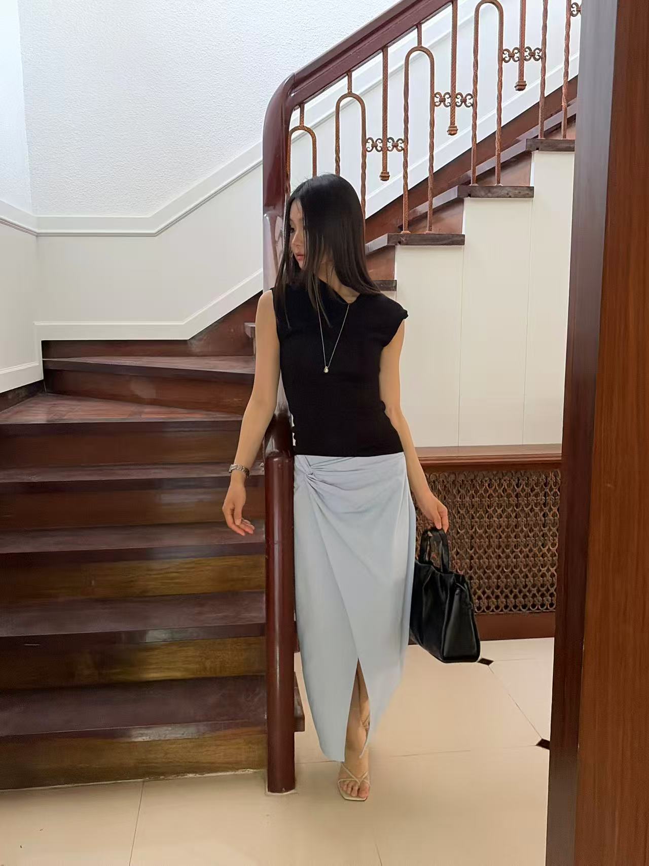 Linen Knot Maxi Skirt