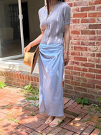 Linen Knot Maxi Skirt