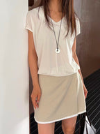 Double V Chiffon T Top