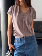 Double V Chiffon T Top