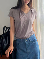 Double V Chiffon T Top