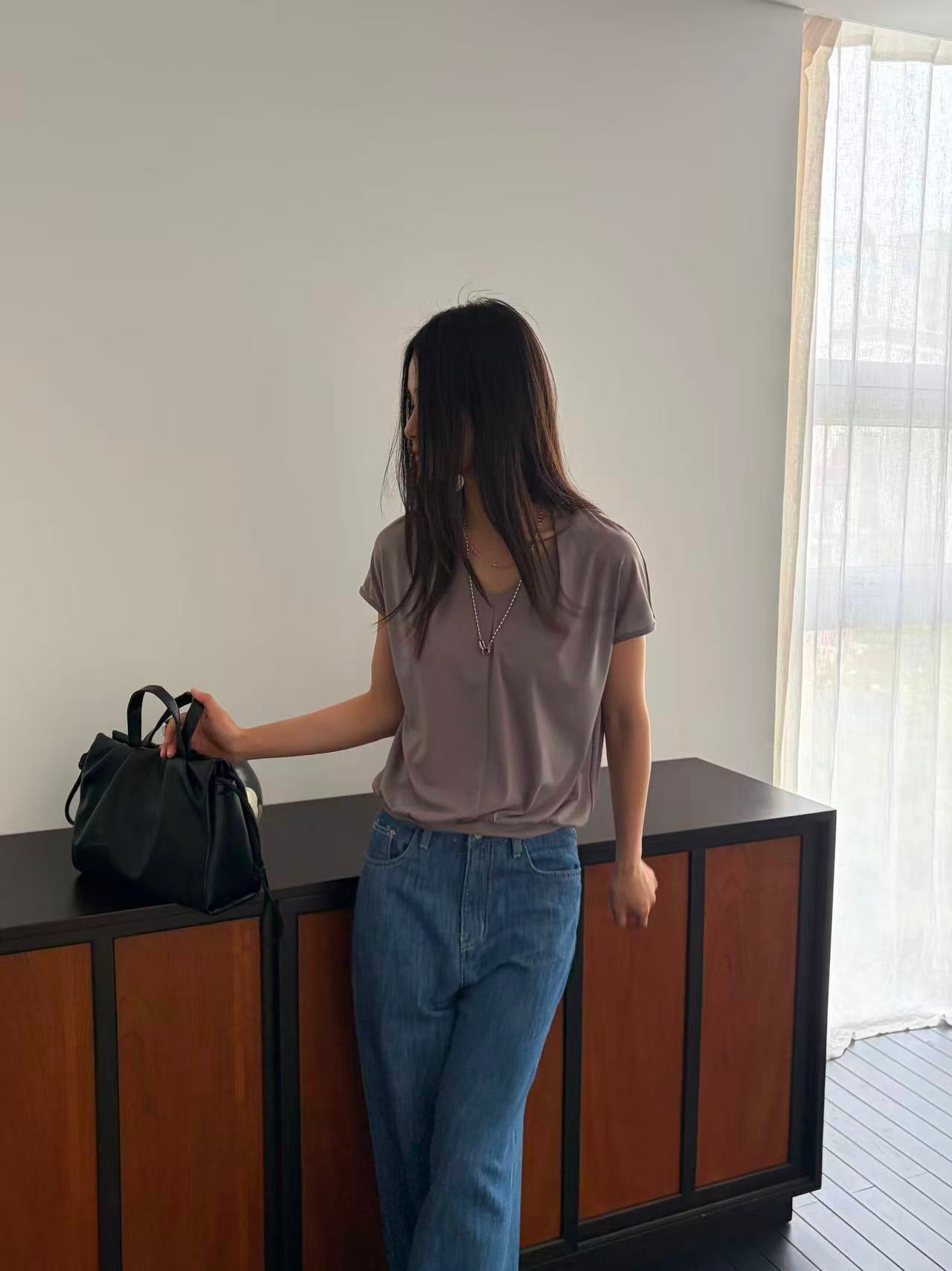 Double V Chiffon T Top