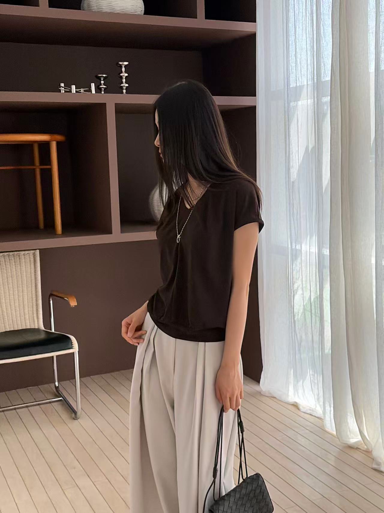 Double V Chiffon T Top