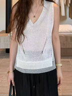 Knitted V Neck Top