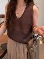 Knitted V Neck Top