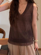 Knitted V Neck Top