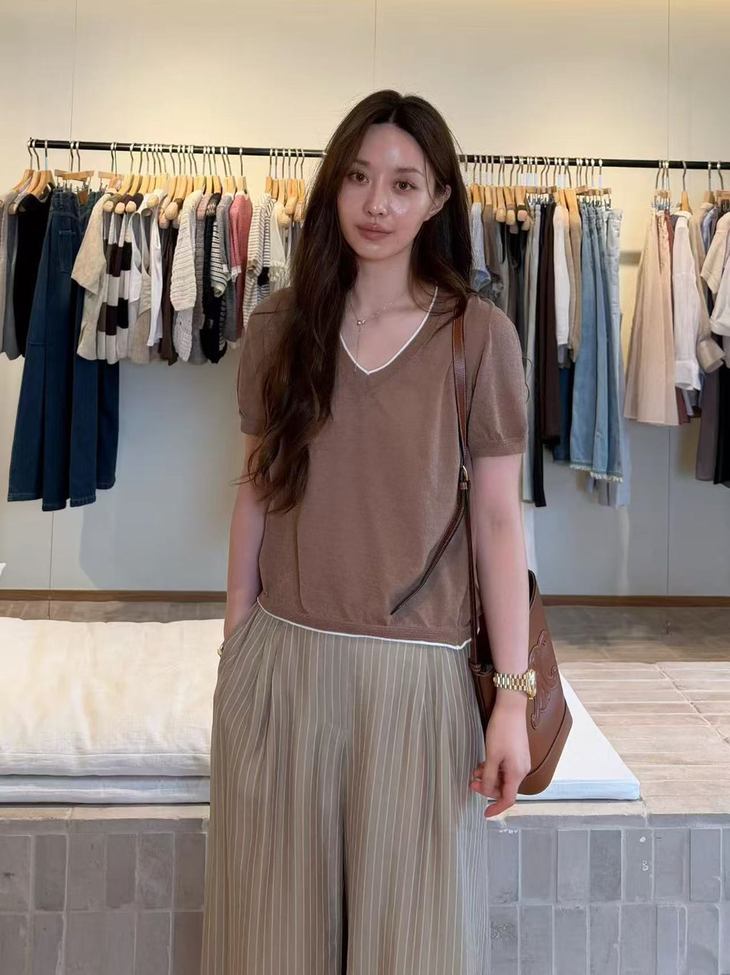 Outline Knitted T Top