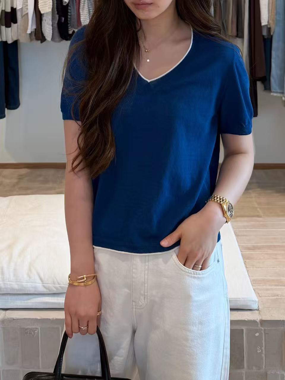 Outline Knitted T Top