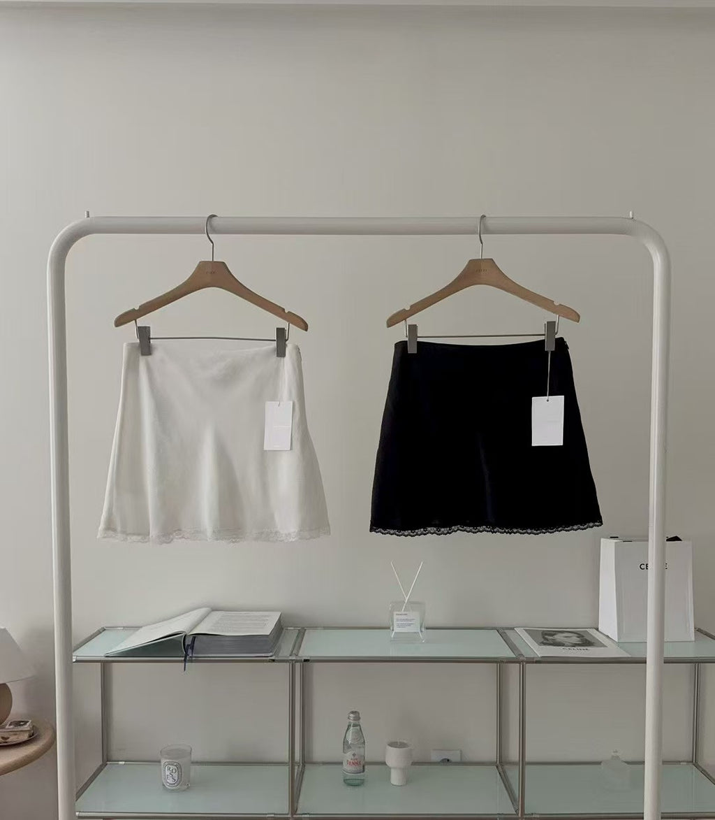 Lace Hem Mini Skirt