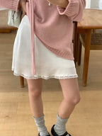 Lace Hem Mini Skirt