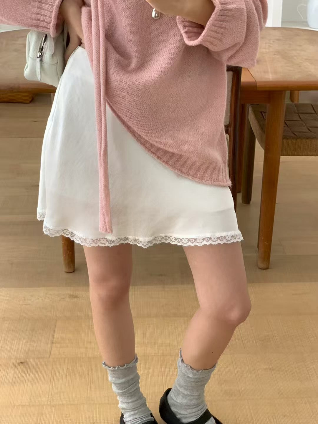 Lace Hem Mini Skirt
