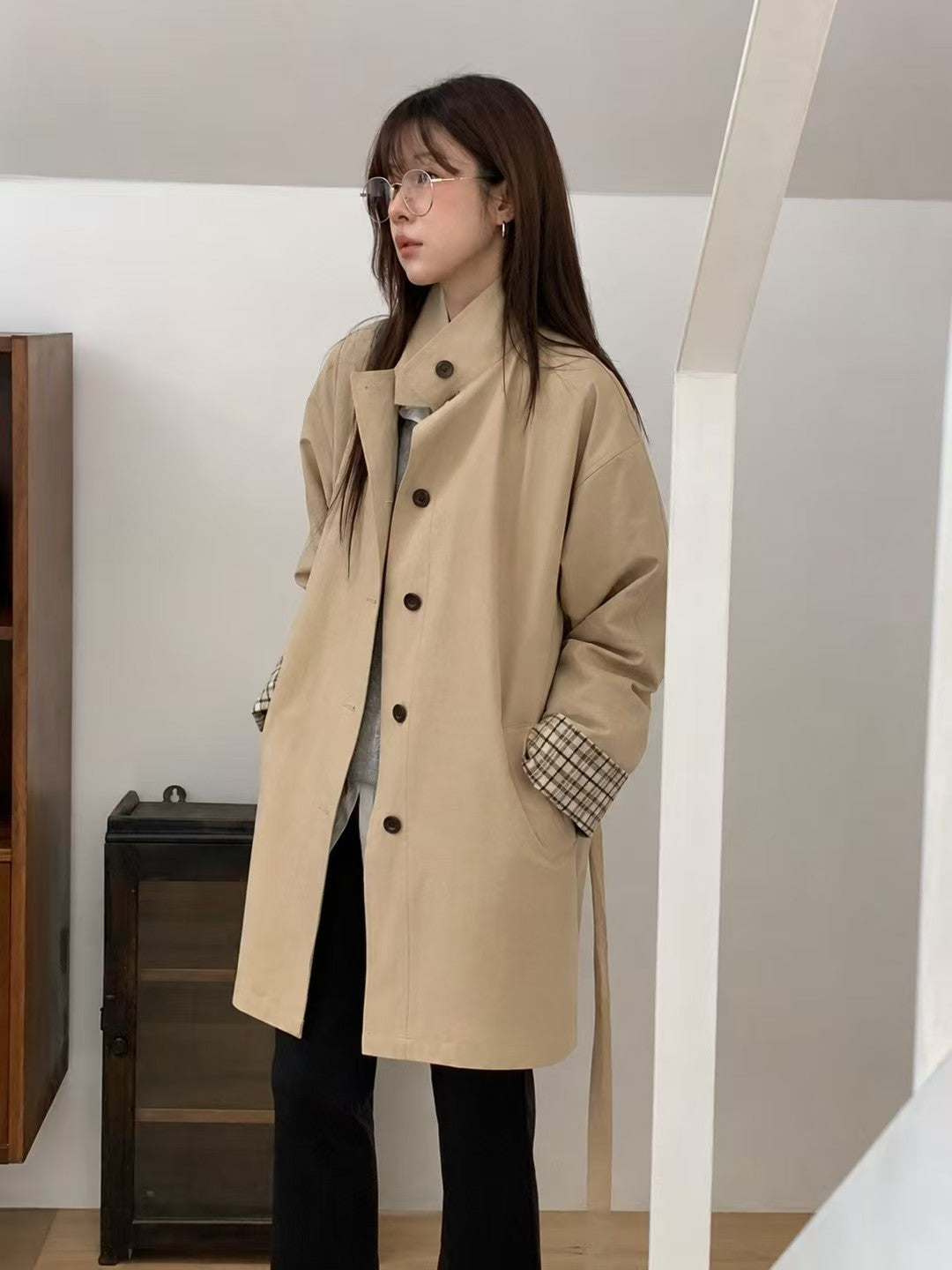 Stand Collar Trench Coat