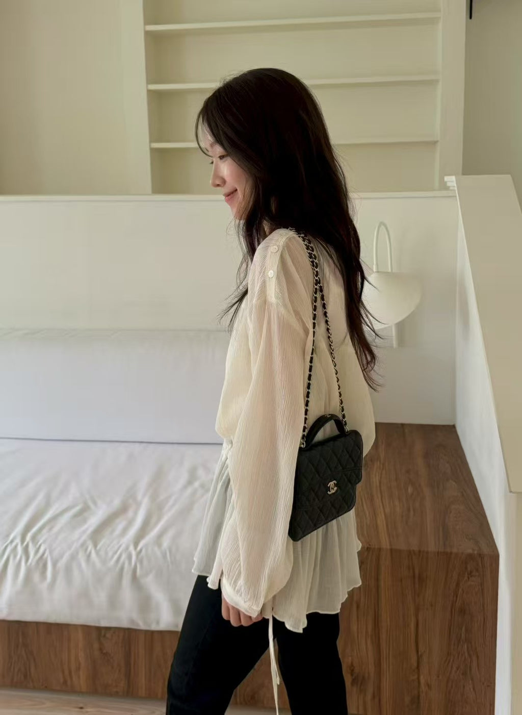 Round Neck Drawstring Top