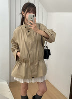 Loose Fit Drawstring Coat