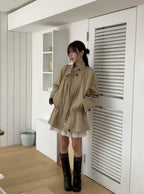 Loose Fit Drawstring Coat