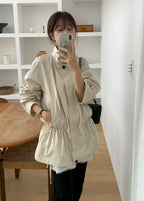 Loose Fit Drawstring Coat