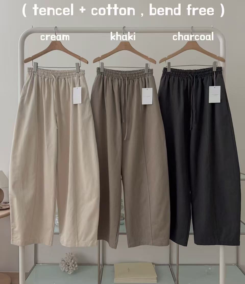 Elastic Waist Wide Leg Pant