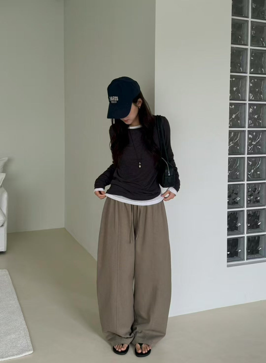 Elastic Waist Wide Leg Pant