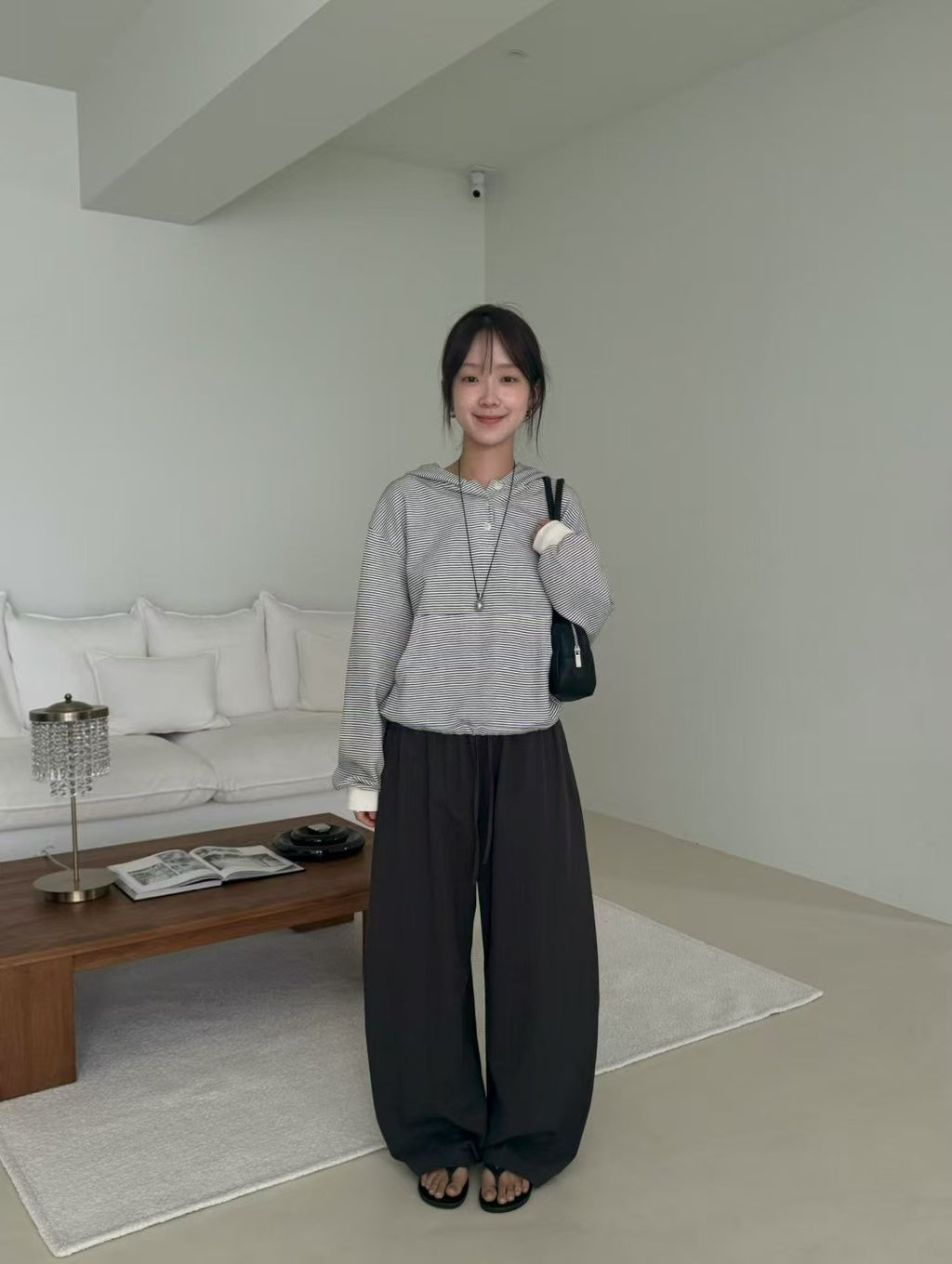 Elastic Waist Wide Leg Pant