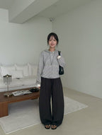 Elastic Waist Wide Leg Pant
