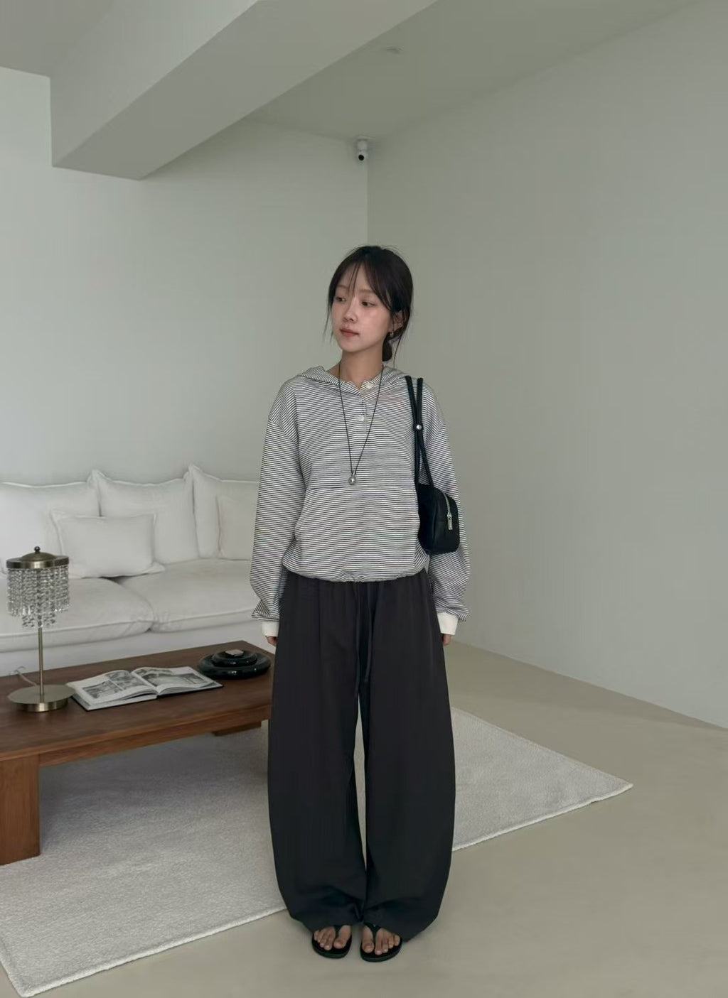 Elastic Waist Wide Leg Pant