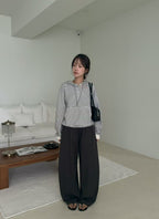 Elastic Waist Wide Leg Pant