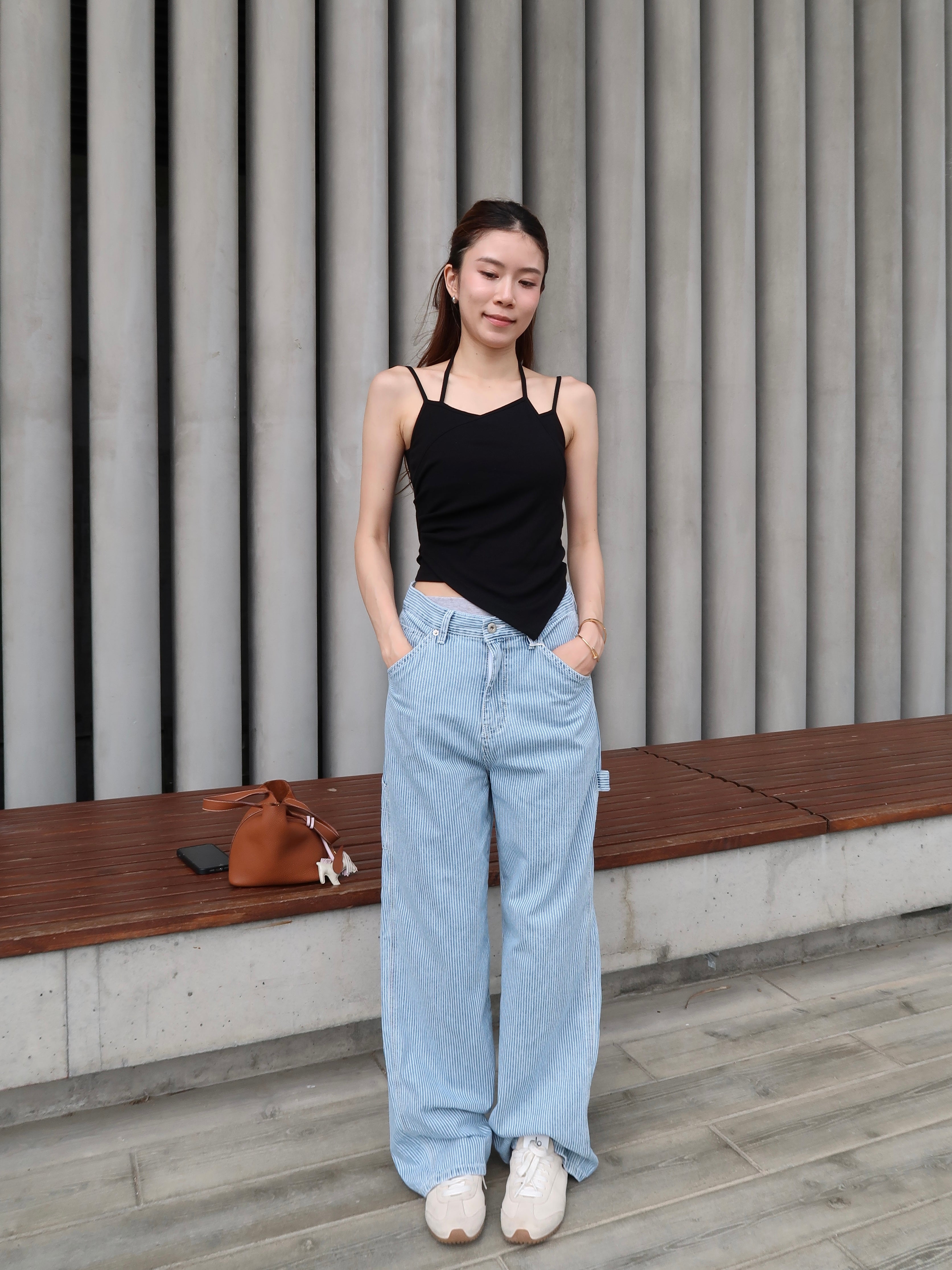 Cross Neck Cotton Tank Top with pads